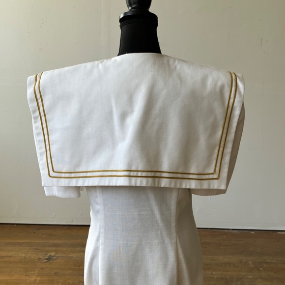 Vintage white and Gold sailor inspired dress - Picture 7 of 8